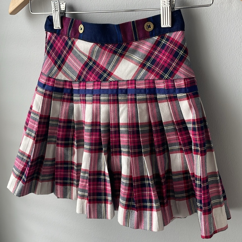 Hartstrings Plaid Pleated Girls Skirt - Picture 2 of 7